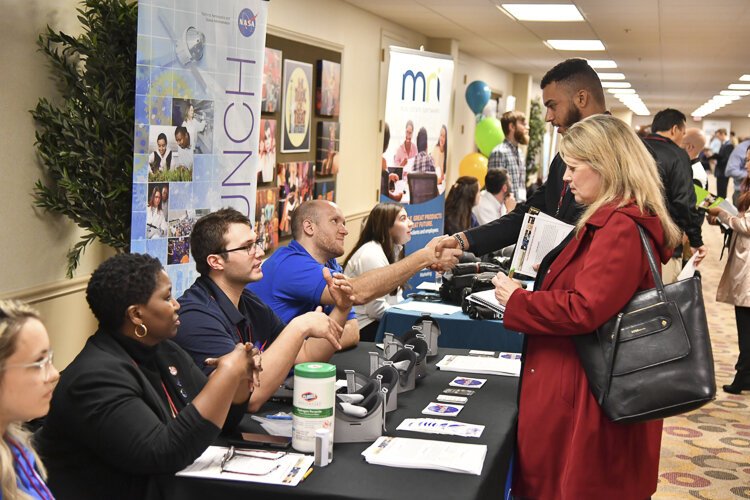 Students and employers experiencing a past IT Careers Expo during Greater Cleveland Partnership’s Tech
